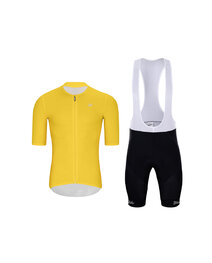 HOLOKOLO Cyklistický krátký dres a krátké kalhoty - ELEVATE - žlutá/černá